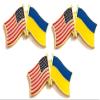 3 Ukraine USA Friendship Flag Lapel Pins Pack of 3 Ukrainian & American Double Flag Pin Badge view 1