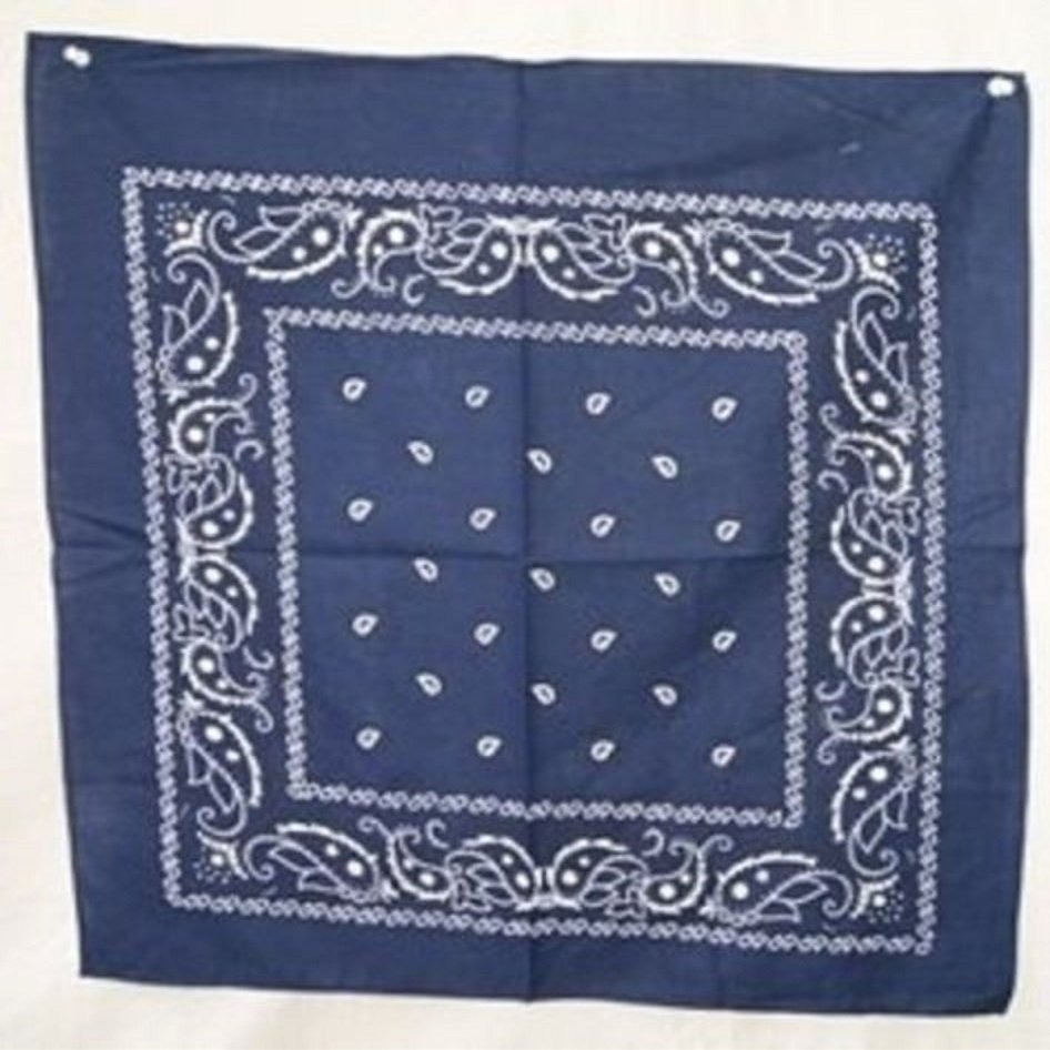 AES Wholesale Lot 3 22"x22" Paisley Light Navy Blue Bandana