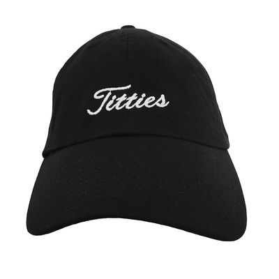 Titties- Black Embroidered Ball Cap
