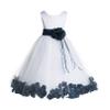 ekidsbridal Floral Rose Petals White Flower Girl Dress Pageant Dresses Junior Flower Girl Dress Birthday Girl 007 6 view 3