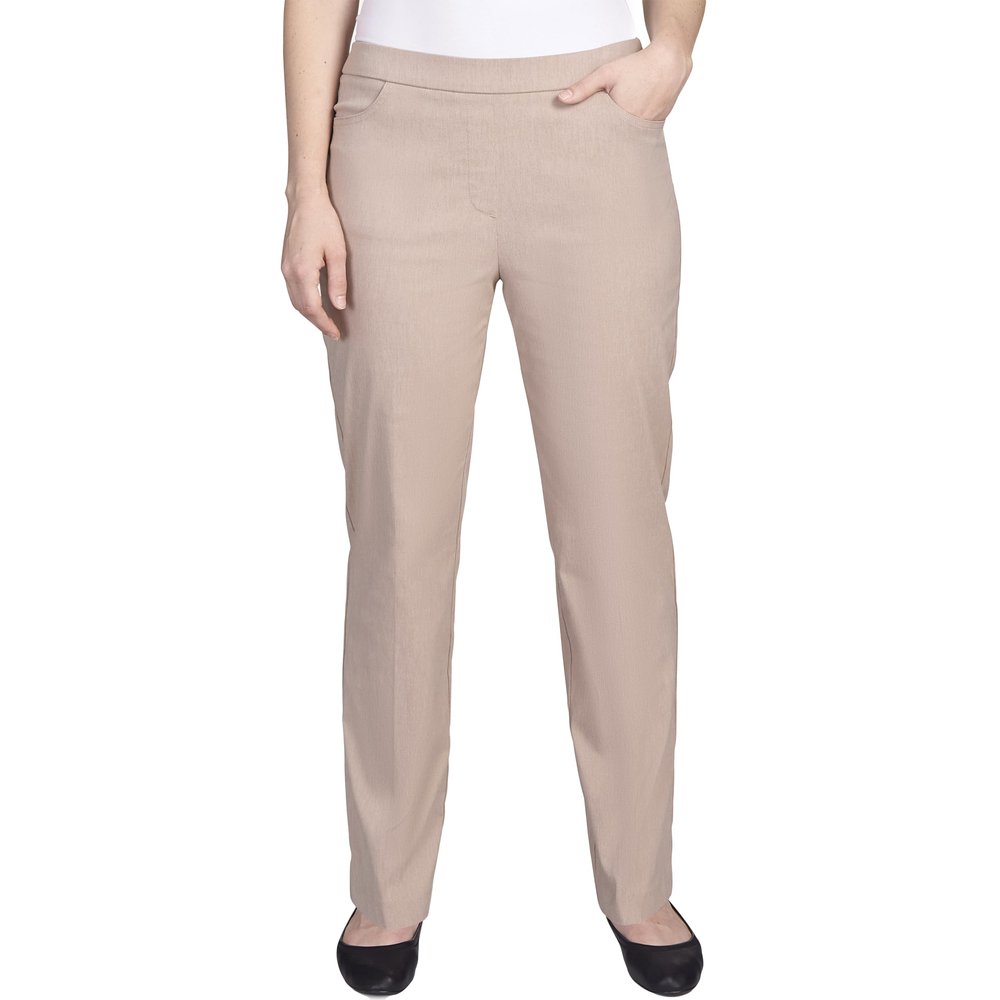 Alfred Dunner womens Allure Slimming Plus Size Short Stretch - Modern Fit Pants, Tan, 24 US
