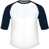 B-Baseball Youth Tee White/Navy X-Small view 2