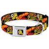 Dog Collar Seatbelt Buckle Minions Baseball Stealing 3Rd Base Black Red Yellow Orange 13 to 18 Inches 1.5 Inch Wide view 1