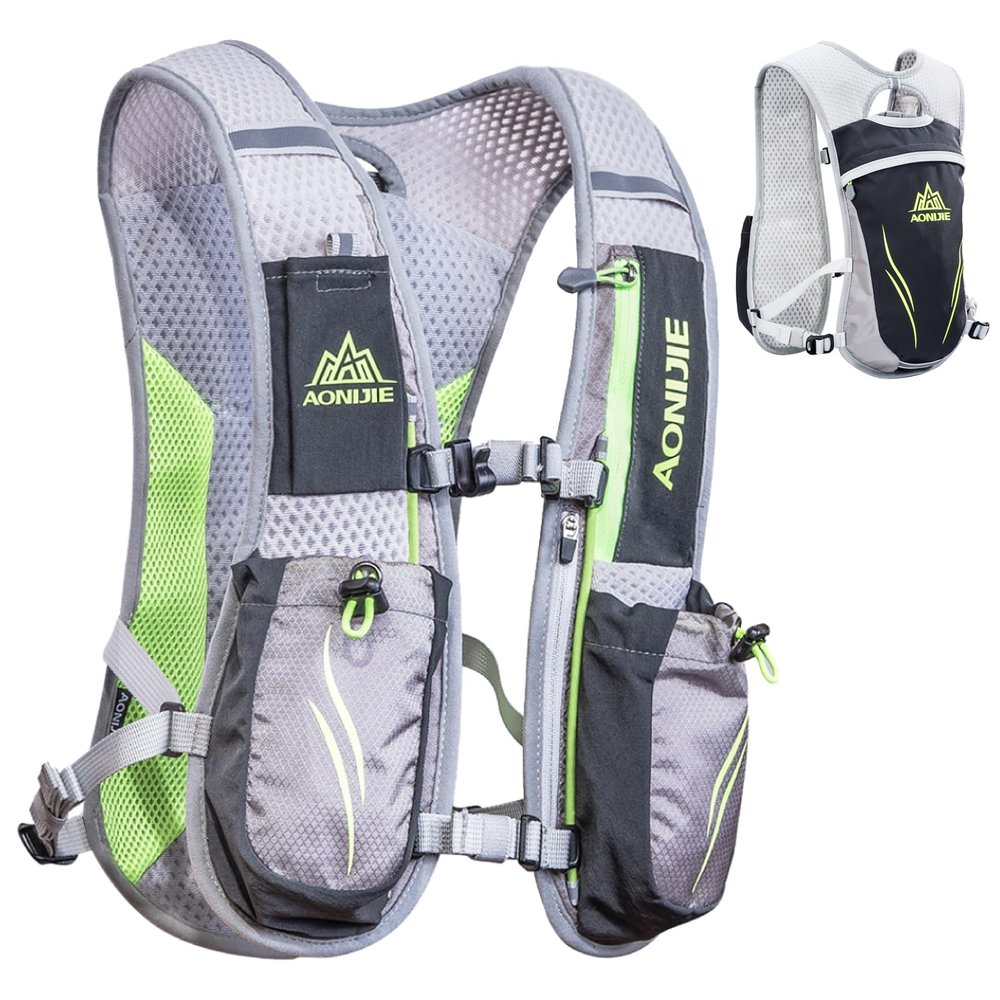 TRIWONDER Running Vest for Men Women Hydration Backpack Water Pack 5.5L Lightweight Runner Marathon Trail Hiking Cycling (Grey - Only Vest)