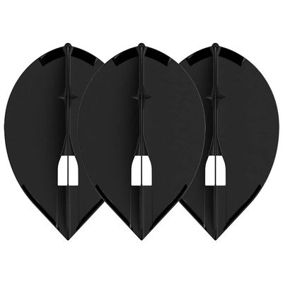 LSTYLE Dart Flights: L2 PRO Teardrop - for Soft Tip and Steel Tip Darts - Black