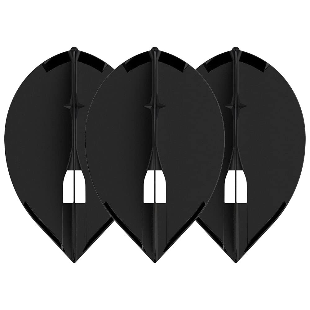 LSTYLE Dart Flights: L2 PRO Teardrop - for Soft Tip and Steel Tip Darts - Black