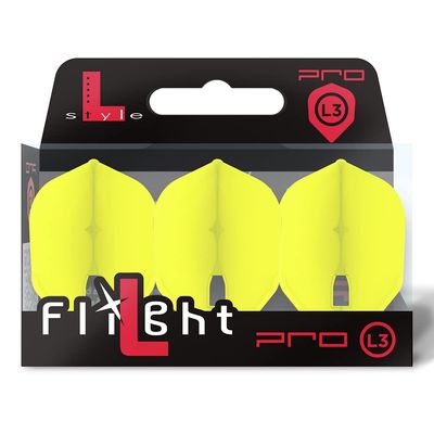 LSTYLE Dart Flights - L3 PRO Shape - Yellow | Set of 3 | for Soft & Steel Tip Darts
