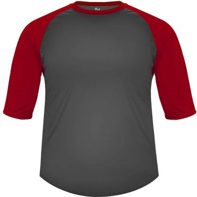 B-Baseball Youth Tee Graphite/Red X-Small