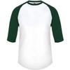 B-Baseball Youth Tee White/Forest Green X-Small view 1