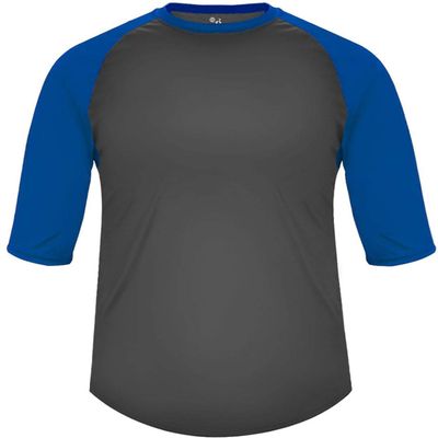 B-Baseball Youth Tee Graphite/Royal Blue Medium