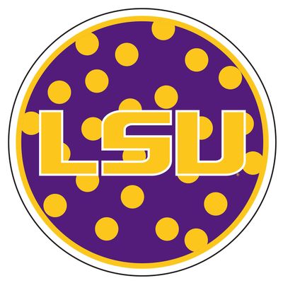 LSU Decal (Polka DOT LSU Round Decal (4"), 4 in)