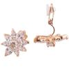 GRACE JUN Bridal AAA Cubic Zirconia Clip on Earrings Non Piercing Copper Material Flower Earrings (18k gold plated) view 1