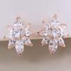 GRACE JUN Bridal AAA Cubic Zirconia Clip on Earrings Non Piercing Copper Material Flower Earrings (18k gold plated) view 2