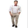 Armoniia Tan Suspenders & Bow Tie Set for Baby Toddler Boy Teen Men (4. Adult (up to 5'8"), Tan Suspenders, Burgundy Bow Tie) view 2
