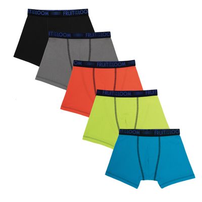 Fruit of the Loom Boys' Big Toddler Boxer Briefs, Tag Free Underwear, Assorted Color Multipacks, 5 Pack-Breathable Micro Mesh, Small