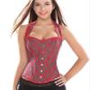 Corset Lingerie for Women Halter Bustier Plaid Red Top Burlesque Plus Size Sexy S view 4