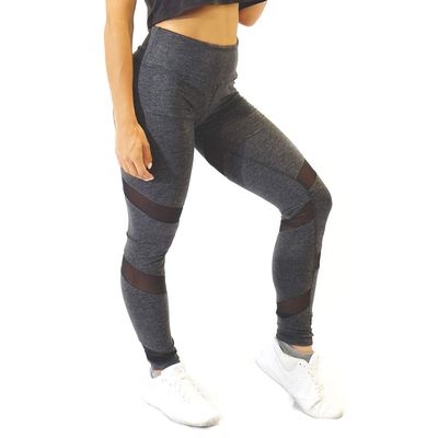 Attitude Apparel Black High Waisted Soft Lightweight Squat Proof Mesh Panel Yoga Workout Running Leggings for Women, Extra Small