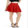 Urban CoCo Women's Basic Versatile Stretchy Flared Casual Mini Skater Skirt (XS, Red) view 2