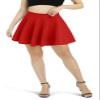 Urban CoCo Women's Basic Versatile Stretchy Flared Casual Mini Skater Skirt (XS, Red) view 3