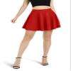 Urban CoCo Women's Basic Versatile Stretchy Flared Casual Mini Skater Skirt (XS, Red) view 4