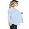 NYL Womens Long Sleeve Open Front Drape Cardigan - Made in USA, Large, Blue view 4