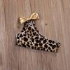 Hotwon 3Pcs Kids Baby Bowknot Leopard One Shoulder Bikini Set Swimsuit Bathing Suit (90, Yellow Leopard) view 4