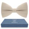 Bow Tie House Men's Classic Pre-Tied Bow Tie Formal Solid Tuxedo (Large, Beige) view 1