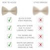 Bow Tie House Men's Classic Pre-Tied Bow Tie Formal Solid Tuxedo (Large, Beige) view 3