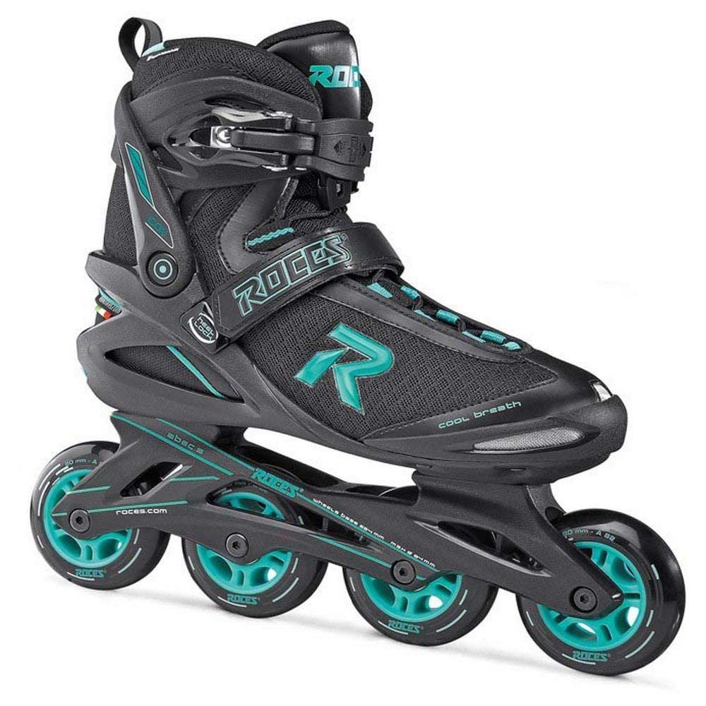 Roces Women's Icon Inliners, Black/Aqua, 38