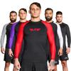 Elite Sports Men's Jiu Jitsu BJJ Rash Guard, Long Full Sleeve Compression Shirt for Sports Nogi Training Red view 1