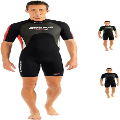 Cressi Med X 2.5 mm Man Short Sleeves Short Wetsuits, Black/Red, XS