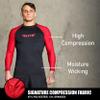 Elite Sports New Item Full Long Sleeve Compression, Mma, Bjj, No-Gi, Cross Training Rash Guard, Medium, Red view 3