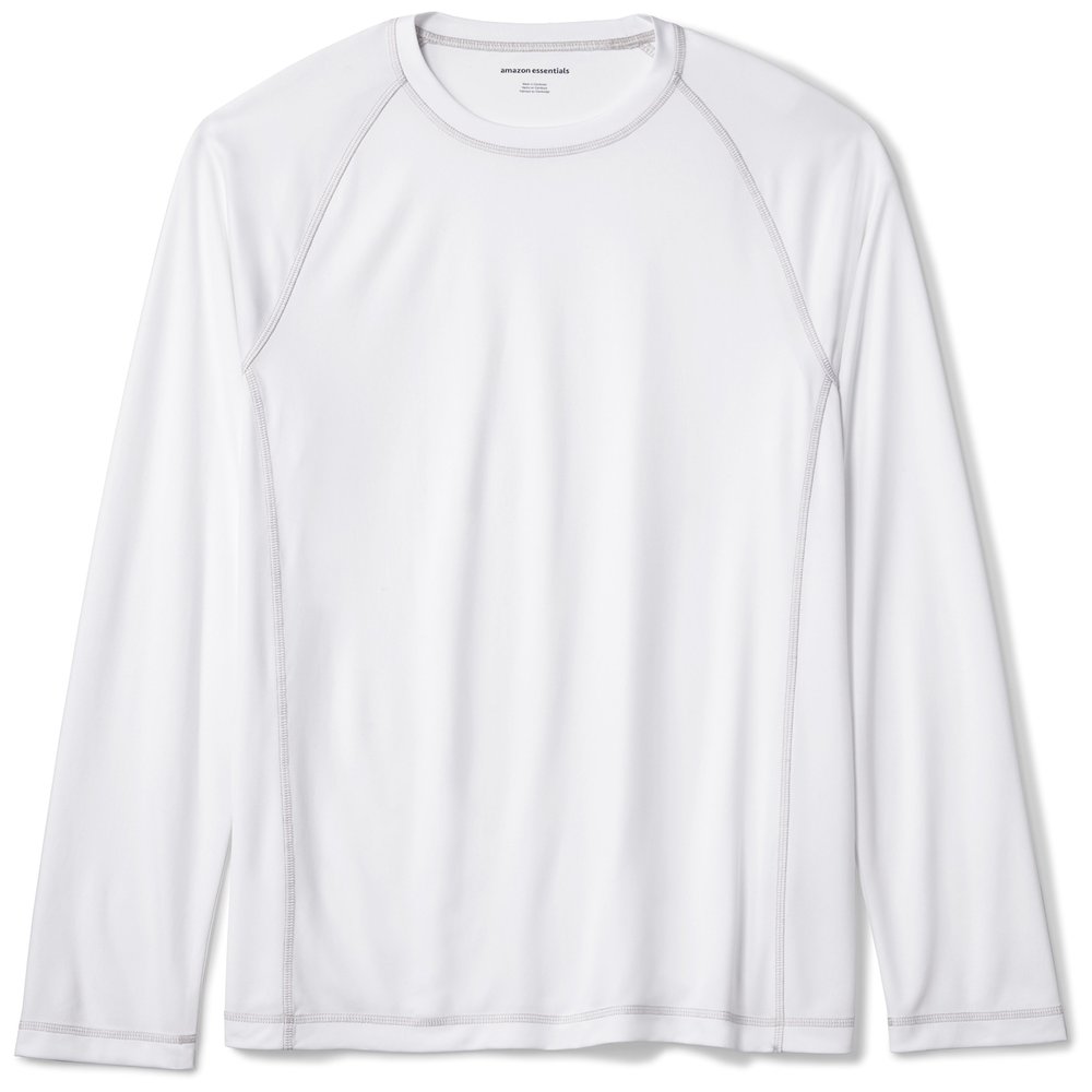 Amazon Essentials Men's Long-Sleeve Quick-Dry UPF 50 Swim Tee, White, X-Small