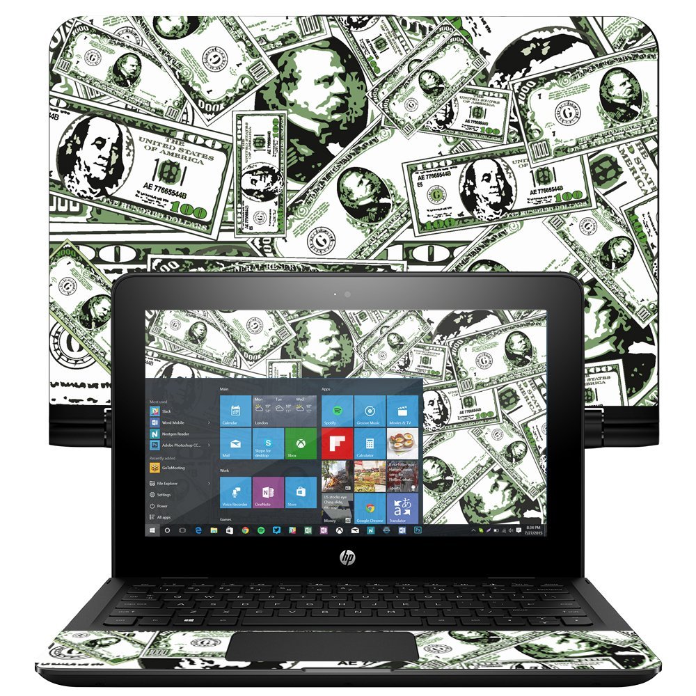 MightySkins Skin Compatible with HP x360 Convertible 11" (2017) wrap Cover Sticker Skins Phat Cash