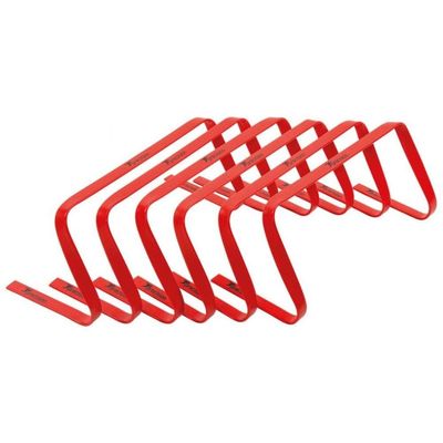 Precision 9inch High Flat Hurdles Set Red (Set of 6) Black, K-REY-TR597