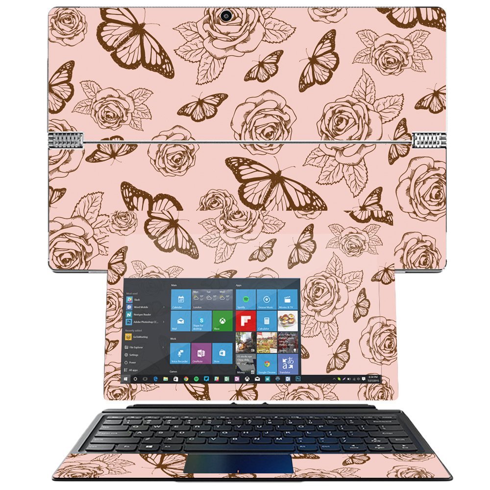 MightySkins Skin Compatible with Lenovo MIIX 510 12.2" wrap Cover Sticker Skins Butterfly Garden
