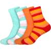 BambooMN Super Soft Warm Microfiber Cozy Fuzzy Comfy Home Socks - Assortment Y - 4 Pair Value Pack view 1