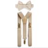 Armoniia Tan Suspenders & Bow Tie Set for Baby Toddler Boy Teen Men (4. Adult (up to 5'8"), Tan Suspenders, Cream Bow Tie) view 1