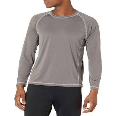 Amazon Essentials Men's Long-Sleeve Quick-Dry UPF 50 Swim Tee, Charcoal, Small