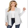 NYL Womens Long Sleeve Open Front Drape Cardigan - Made in USA, Medium, Heather view 1
