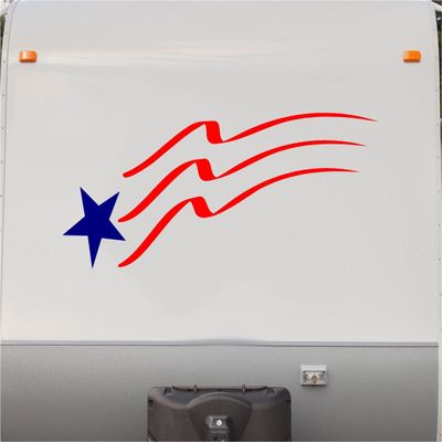 USA Flag Stars and Stripes Motorhome Stripe Kit- RV Stickers - Trailer Stickers- Camper Vinyl Decal- Sticker Graphic- Motorhome Decals- RV Stripe Kit-us003us007