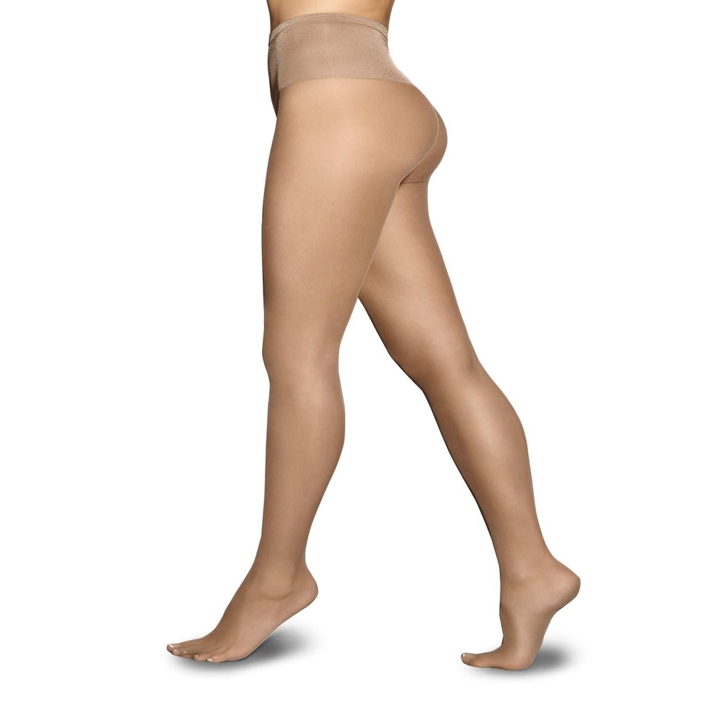 MARILYN Silky Soft Exclusive Luxe European Pantyhose 15 Denier Comfort Top (Tan, S/M)