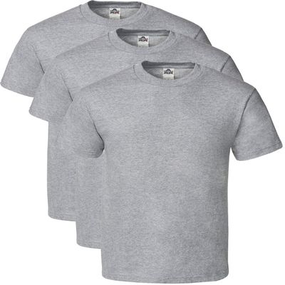 Alstyle Men's Classic Cotton Crew Neck Short Sleeve Plain T-Shirt 3-Pack-Assorted (Large, Athletic Heather, Athletic Heather, Athletic Heather)
