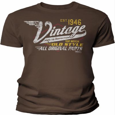 80th Birthday Gift Shirt for Men - Vintage 1946 Aged to Perfection - Racing - Brown-4X