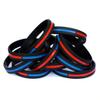 SayitBands Fifty (50) of Combined Thin Blue and Thin Red Line Wristband view 1