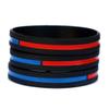 SayitBands Fifty (50) of Combined Thin Blue and Thin Red Line Wristband view 3