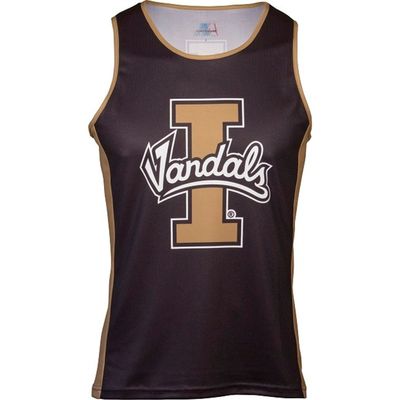 Adrenaline Promotions NCAA Idaho Vandals Men's Run/Tri Singlet, Large, Brown/Black