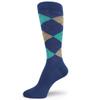 Spotlight Hosiery Men's Argyle Dress Sock Dark Blue/Turquoise/Beige view 1