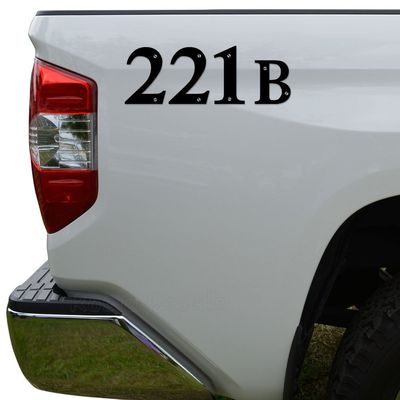 221B Sherlock Holmes Address Die Cut Vinyl Decal Sticker For Car Truck Motorcycle Window Bumper Wall Decor Size- [6 inch/15 cm] Wide Color- Gloss White