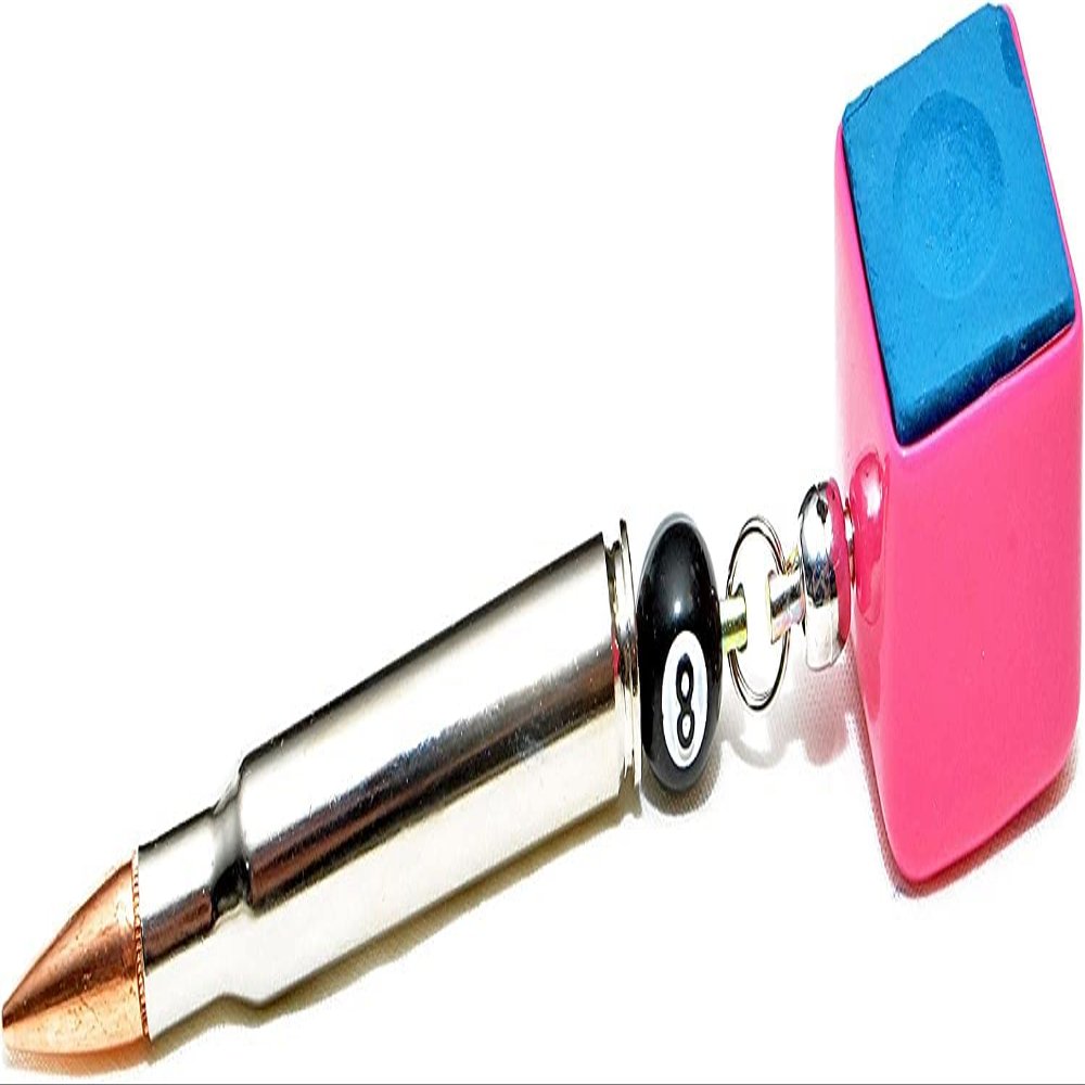 Chalk Box Bullet Pool Stick Pocket Chalker (Pink, Bullet Chalker/Scuffer)